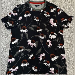 Ted Baker Men’s Floral Print T-Shirt, Sz 4, EUC